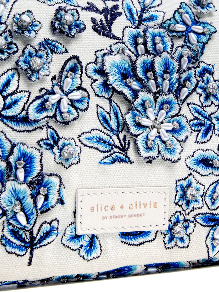 ALICIA SHOULDER BAG - BLUE/OFF WHITE image 7 - Alice And Olivia