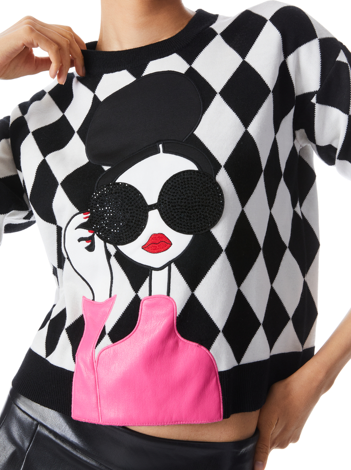 GLEESON STACE FACE PULLOVER - MULTI image 3 - Alice And Olivia