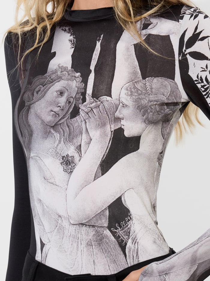 DELAINA MOCK NECK TOP - RENAISSANCE FRESCO image 3 - Alice And Olivia