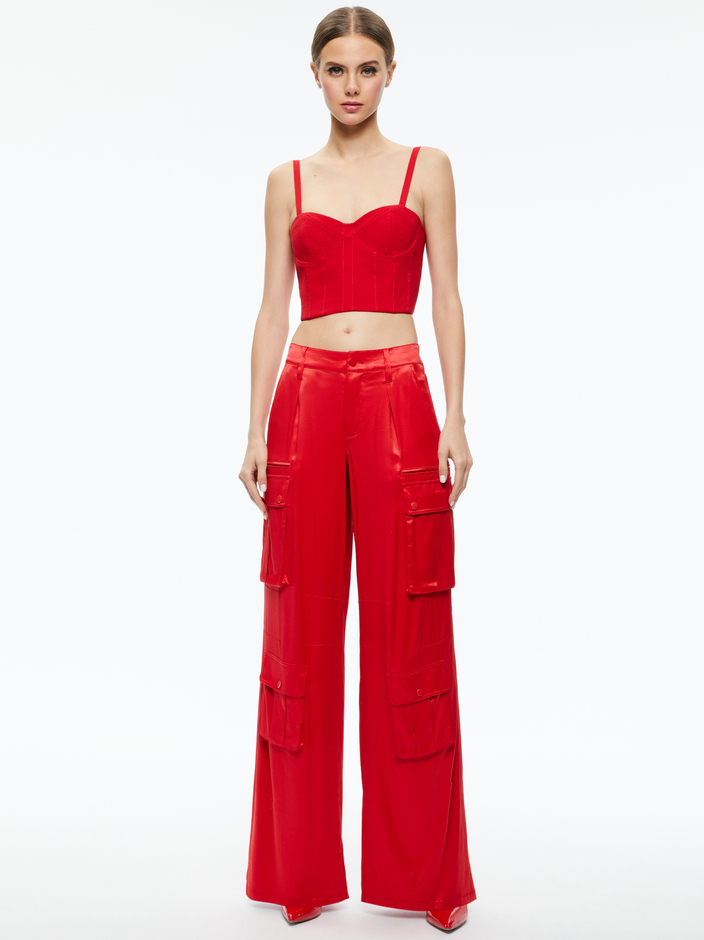 ADARA BUSTIER TOP + JOETTE LOW RISE CARGO PANT - 