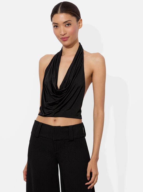 BLACK-AYANNA HALTER TOP