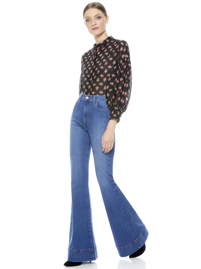 PAULITA FLORAL BLOUSE - HEIRLOOM SM BLACK image 4 - Alice And Olivia