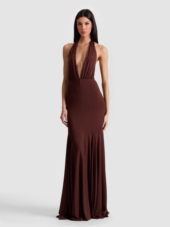 MOCHA-EVELINA MAXI DRESS