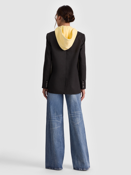 CHARCOAL/BUTTER-JORDAN BLAZER WITH REMOVABLE HOODIE