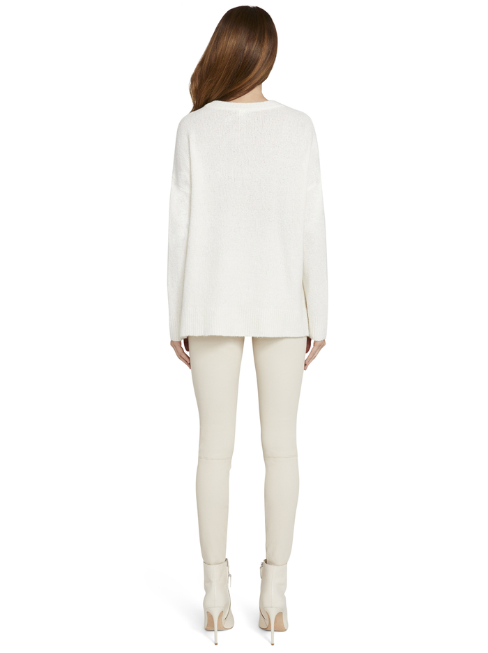 DENISE PULLOVER WITH SIDE SLITS - SOFT WHITE image 2 - Alice And Olivia