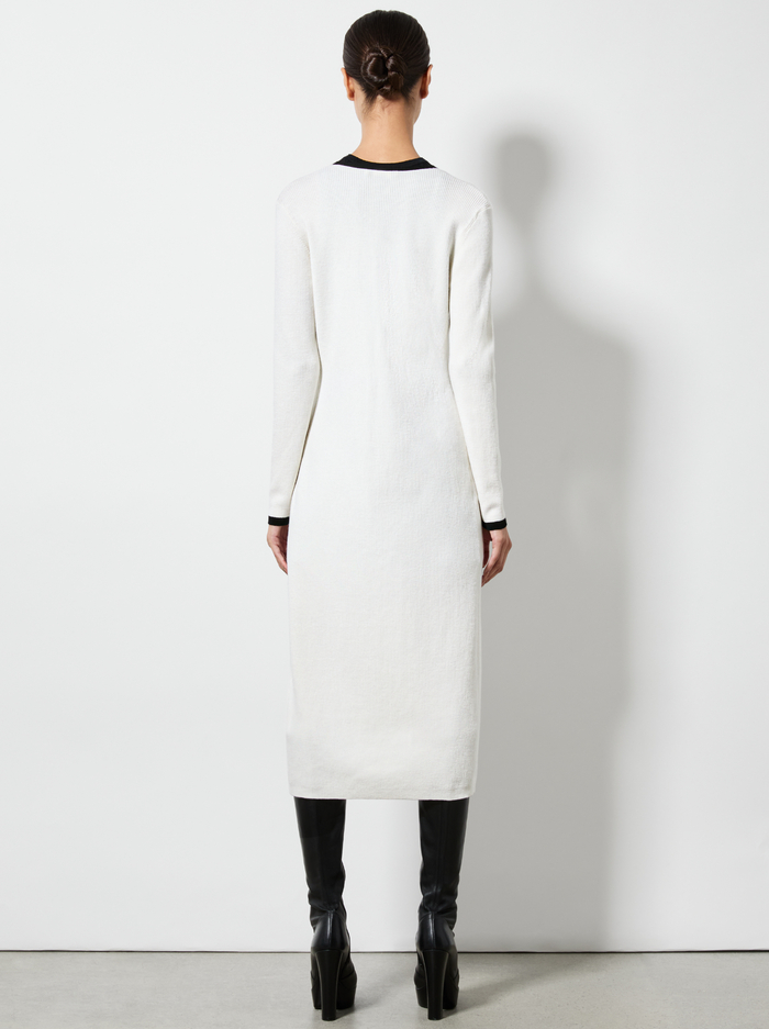 SIBEL BOW CARDIGAN - ECRU/BLACK image 2 - Alice And Olivia