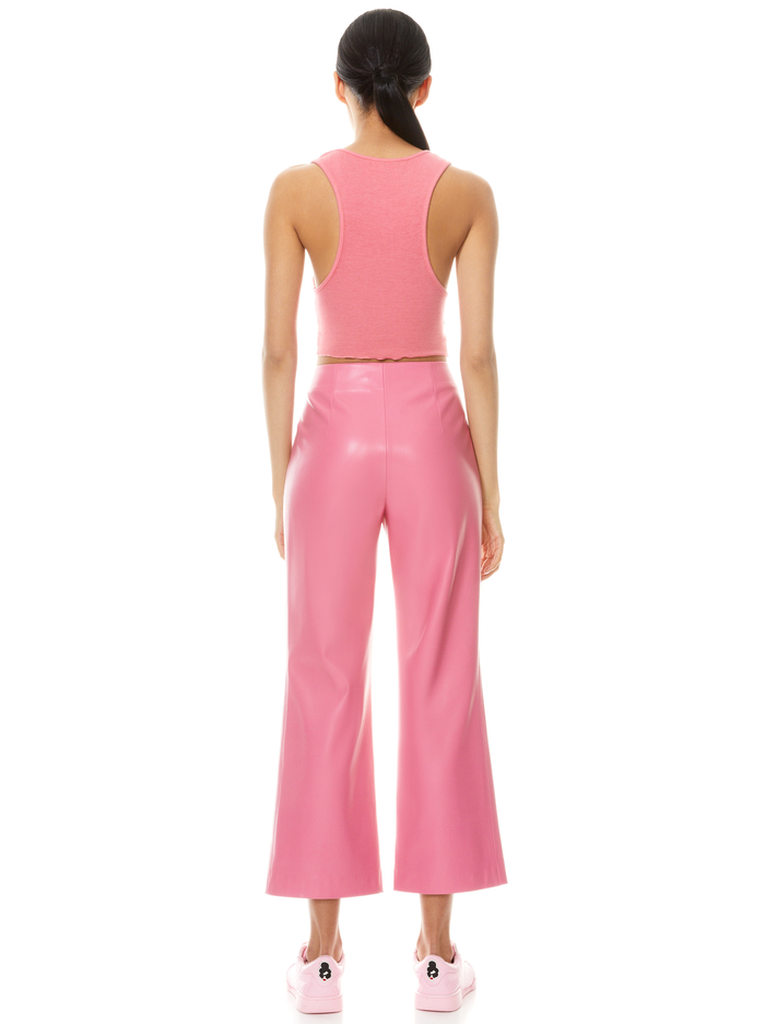 LORINDA VEGAN LEATHER ANKLE PANT - CALYPSO PINK image 1 - Alice And Olivia