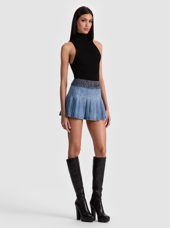 CELINE VINTAGE-MERA DENIM MINI SKIRT