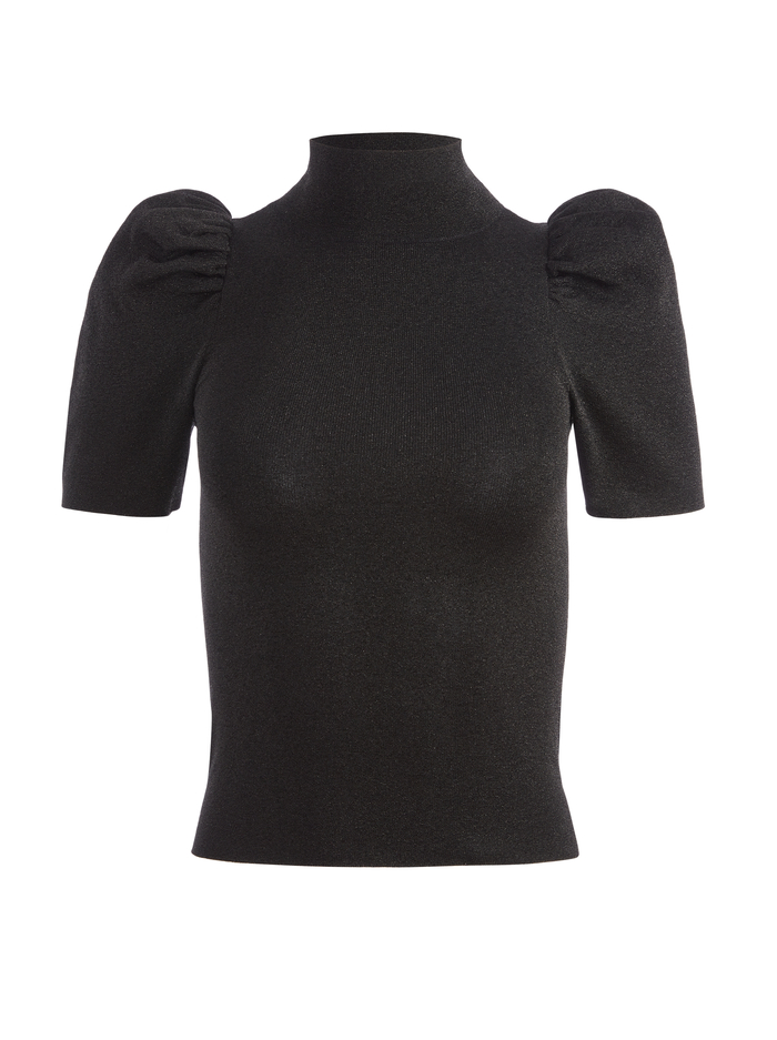 ISSA PUFF SLEEVE TURTLENECK - BLACK image 5 - Alice And Olivia