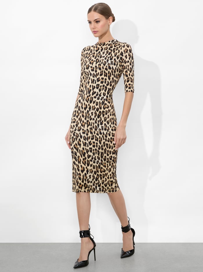 DELORA MIDI DRESS - TEXTURED LEOPARD image 3 - Alice And Olivia