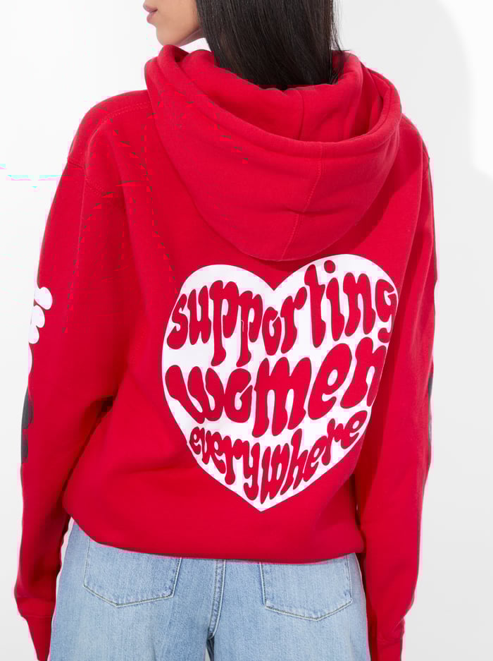 WE HEART LA HOODIE - BRIGHT RUBY image 3 - Alice And Olivia