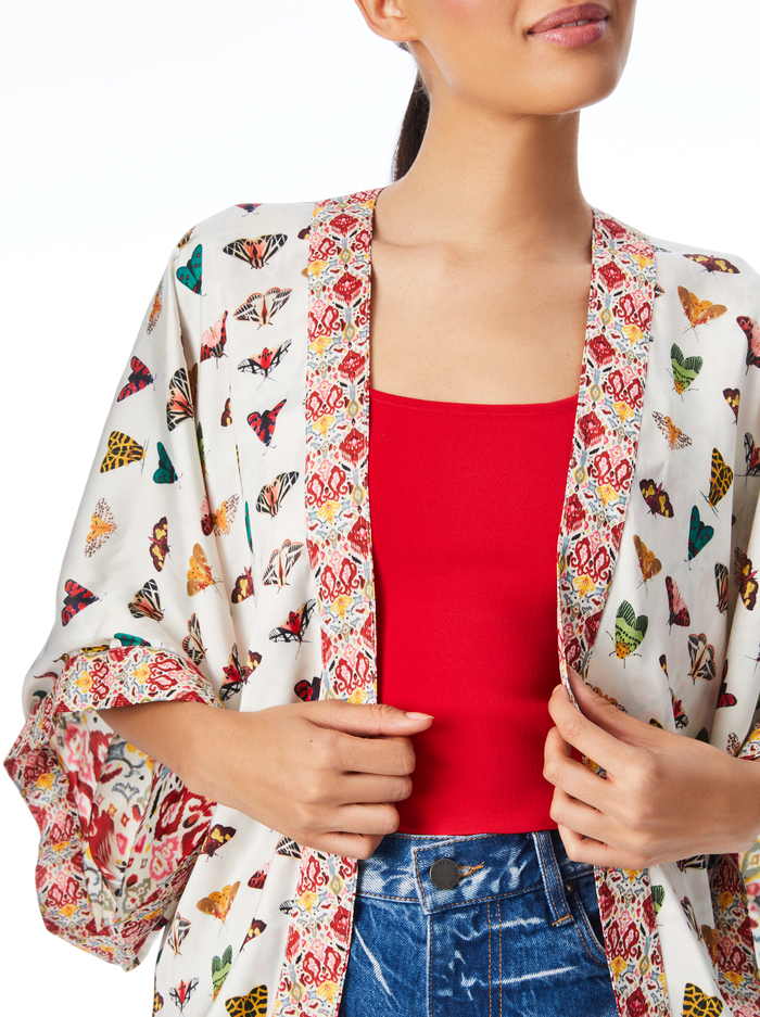 TRACY REVERSIBLE COCOON KIMONO - VINTAGE MARKET LG image 3 - Alice And Olivia