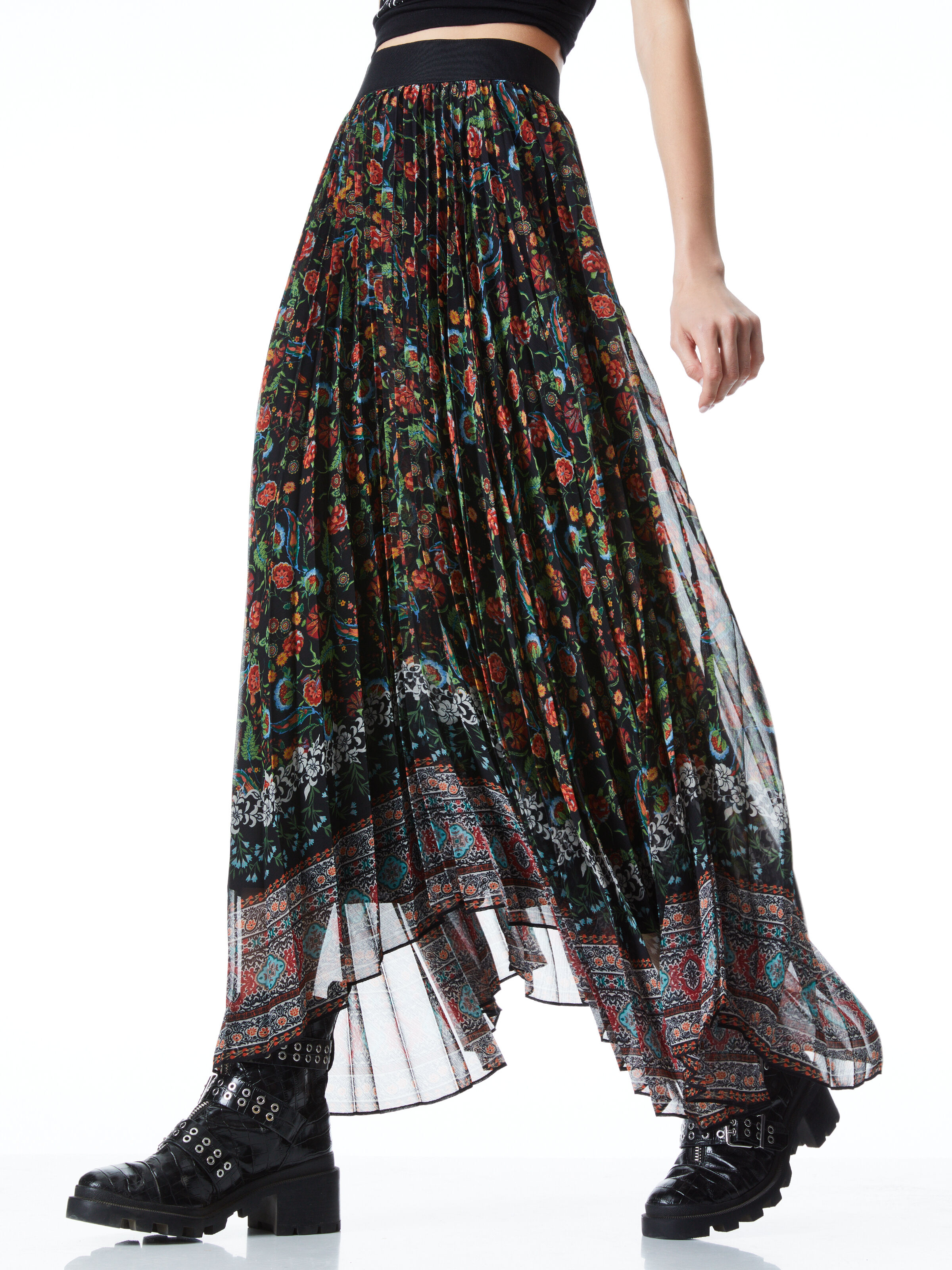 Katz Pleated Maxi Skirt In Paradise Multi | Alice + Olivia