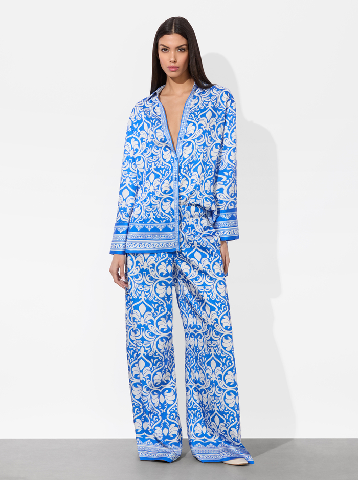 KEEGAN PULL ON WIDE LEG PANT - SOIREE TRUE BLUE image 4 - Alice And Olivia