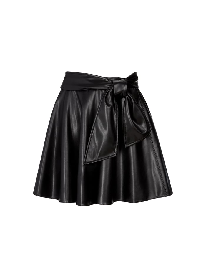 Mazen Vegan Leather Mini Skirt In Black | Alice And Olivia