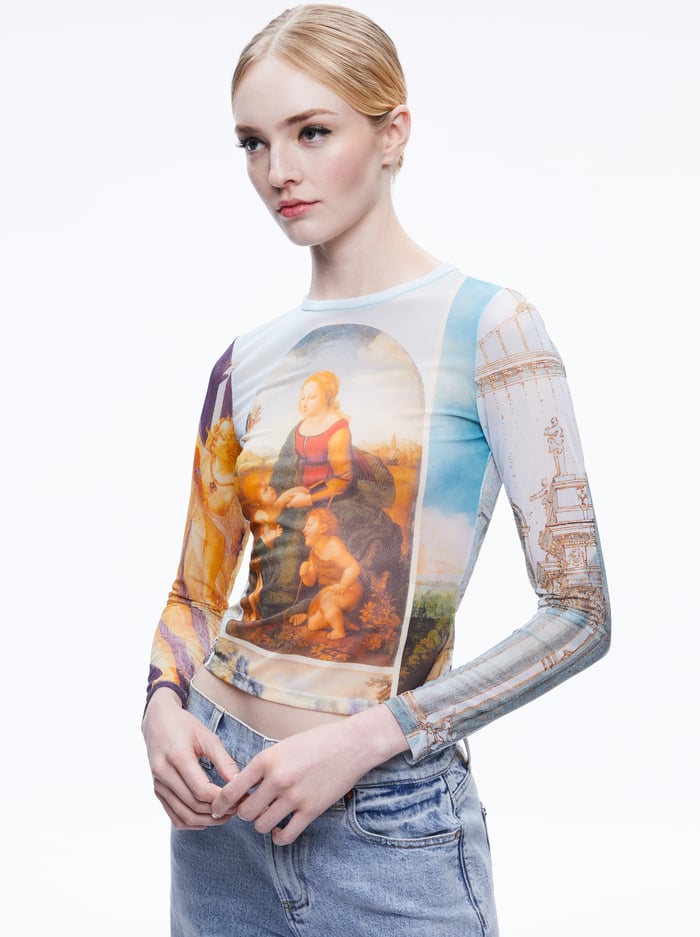 DELAINA MESH CROP TOP - SUNDAY DREAMING - Alice And Olivia