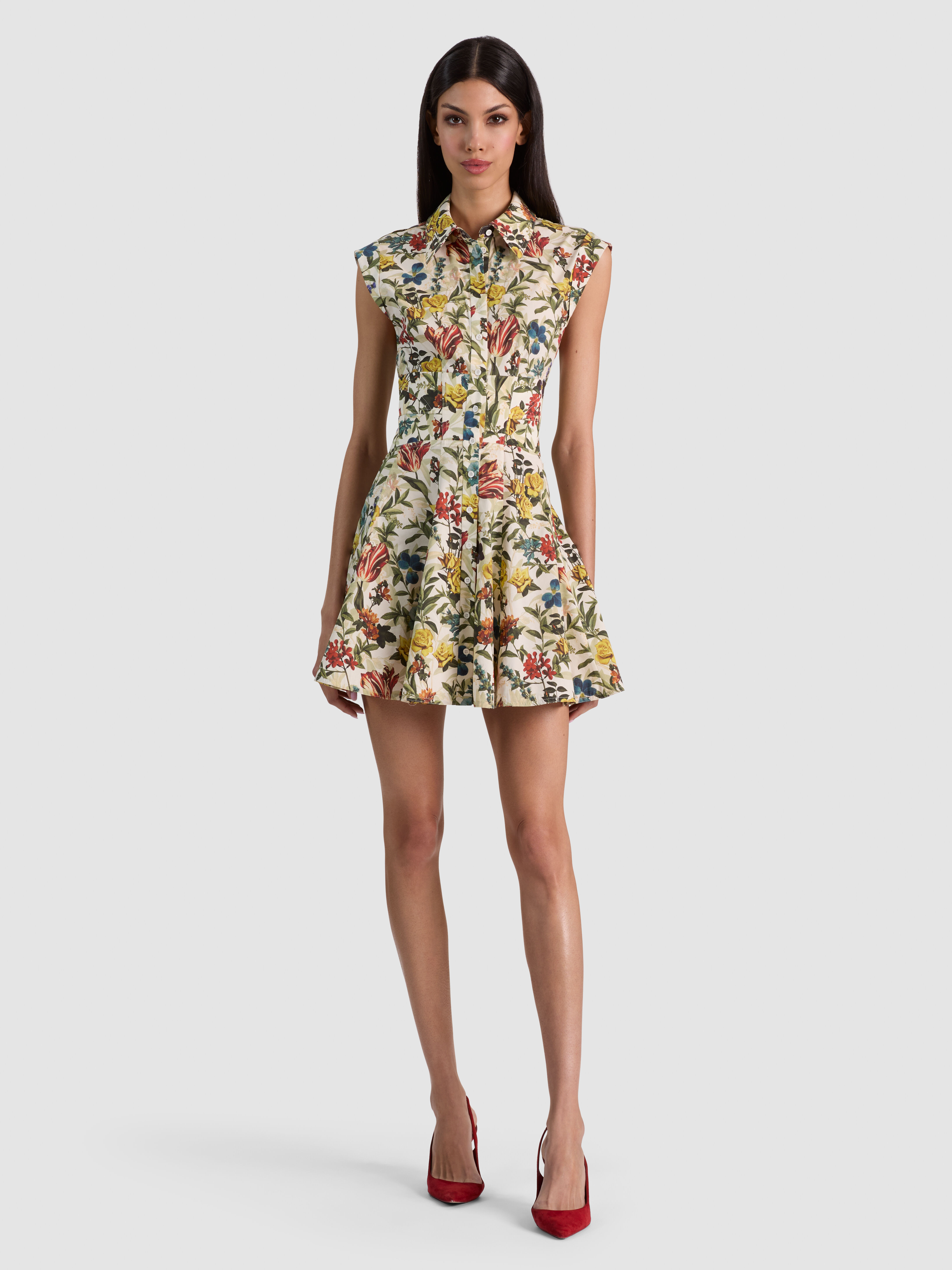 NINA EMBELLISHED MINI DRESS in PALE GOLD | ALICE + OLIVIA