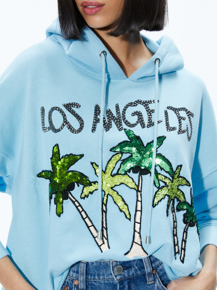SUNNY BOXY CROPPED HOODIE - ICE image 3 - Alice And Olivia