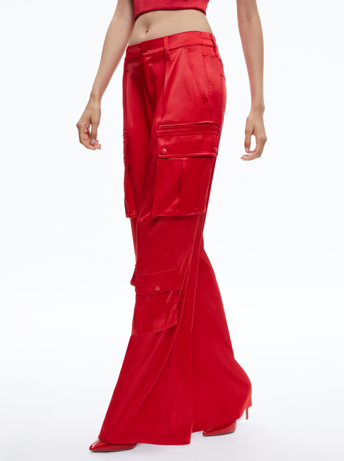 JOETTE LOW RISE CARGO PANT - PERFECT RUBY - Alice And Olivia