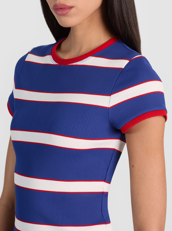 GLAMOUR STRIPE TWILIGHT BLUE-ONIE BABY RINGER TEE