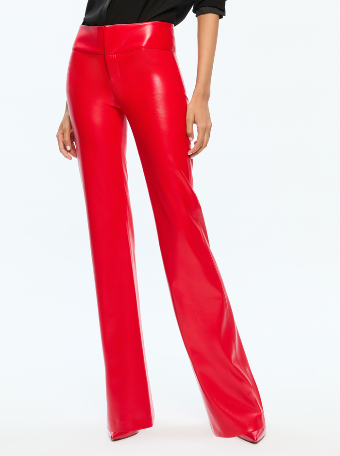 OLIVIA VEGAN PANT - BRIGHT RUBY - Alice And Olivia