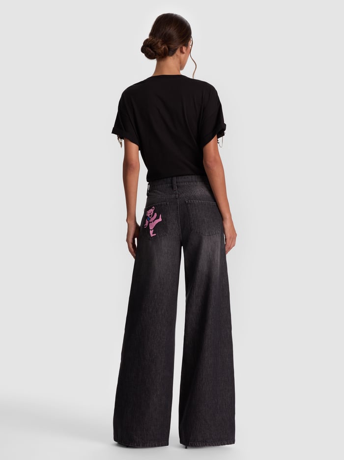 A+O X GRATEFUL DEAD AMAZING JEAN - MAYA CHARCOAL BLACK image 3 - Alice And Olivia