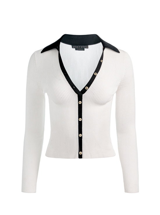 SOFT WHITE/BLACK-NEALIE CARDIGAN