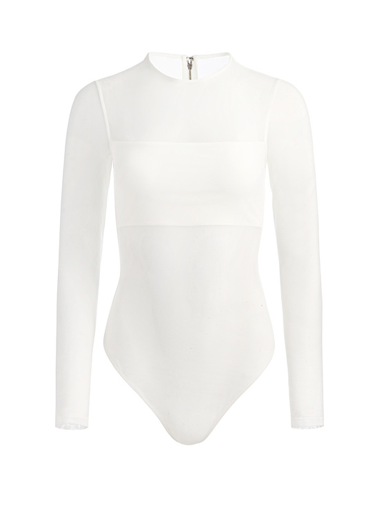 OFF WHITE-BANDEAU LONG SLEEVE BODYSUIT