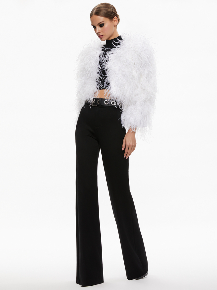 KIDMAN FEATHERED JACKET - OFF WHITE image 2 - Alice And Olivia