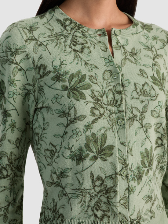 MYSTIC GARDEN SAGE-CARSON PRINTED CARDIGAN