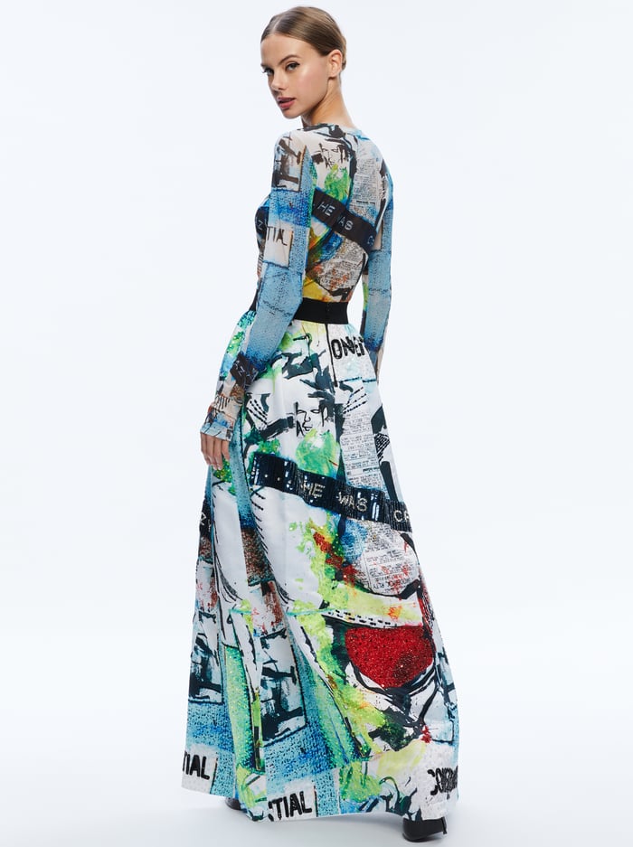 A+O X BASQUIAT TINA EMBELLISHED MAXI SKIRT - CONFIDENTIAL image 1 - Alice And Olivia