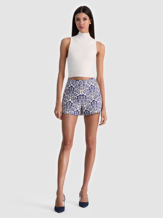 OFF WHITE/TWILIGHT BLUE MULTI-HERA HIGH RISE SHORT