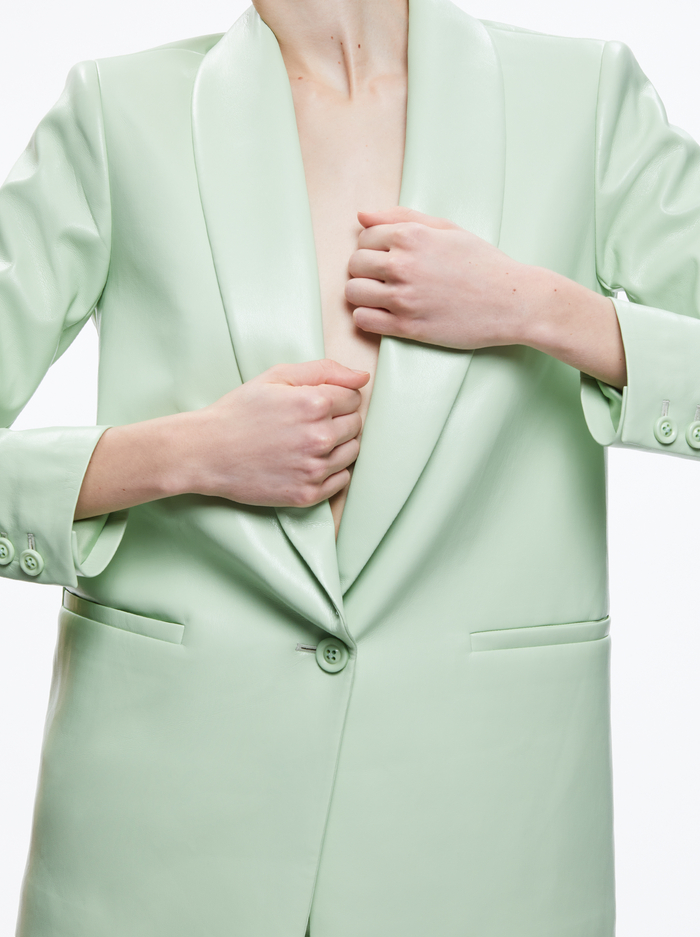 DENNY VEGAN BLAZER - PISTACHIO image 3 - Alice And Olivia