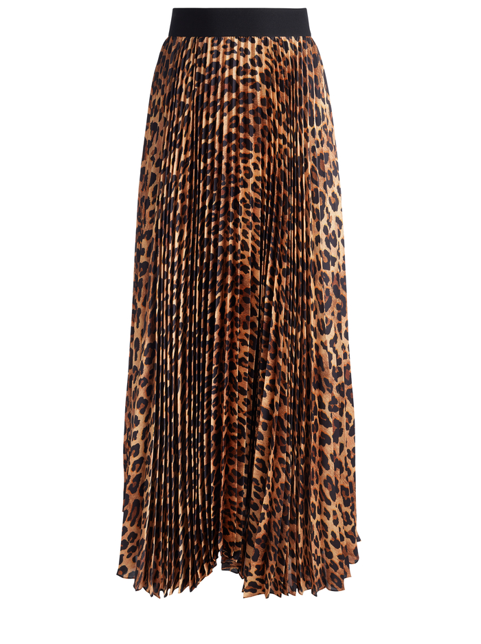 KATZ PLEATED MAXI SKIRT - SPOTTED LEOPARD DARK TAN image 5 - Alice And Olivia