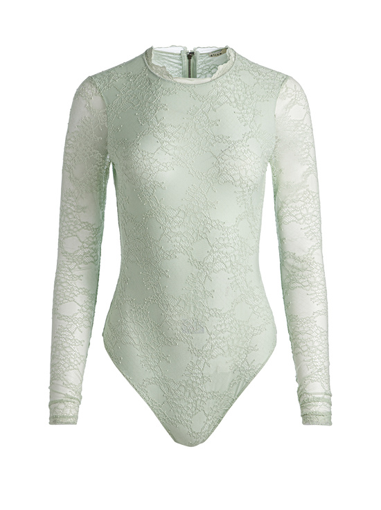 GREEN TEA-TAEYN LACE BODYSUIT