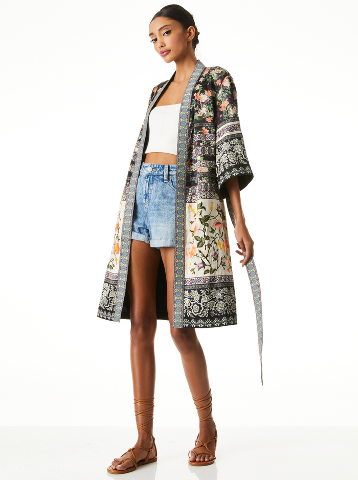 FLORA EMBROIDERY DRAPEY KIMONO - DREAM CASTLE MULTI image 4 - ALICE + OLIVIA