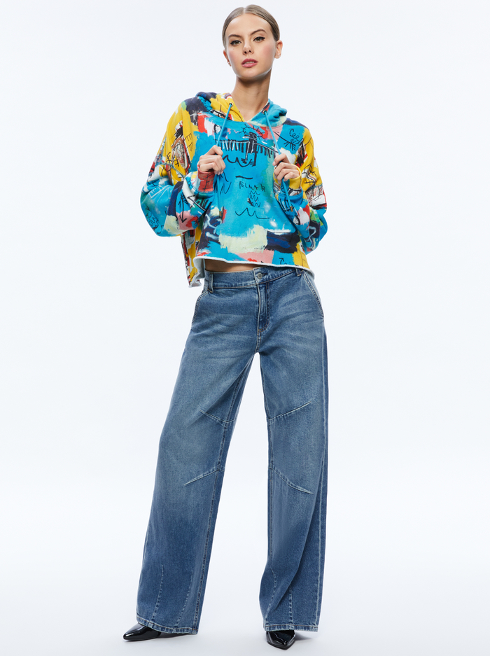 A+O X BASQUIAT SUNNY CROPPED HOODIE - UNTITLED image 4 - Alice And Olivia