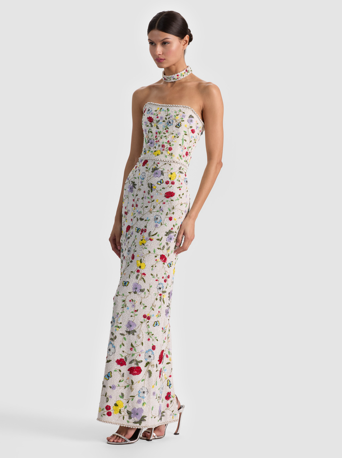GEORGIE EMBELLISHED GOWN - TWISTING VINES OFF WHITE image 4 - ALICE + OLIVIA