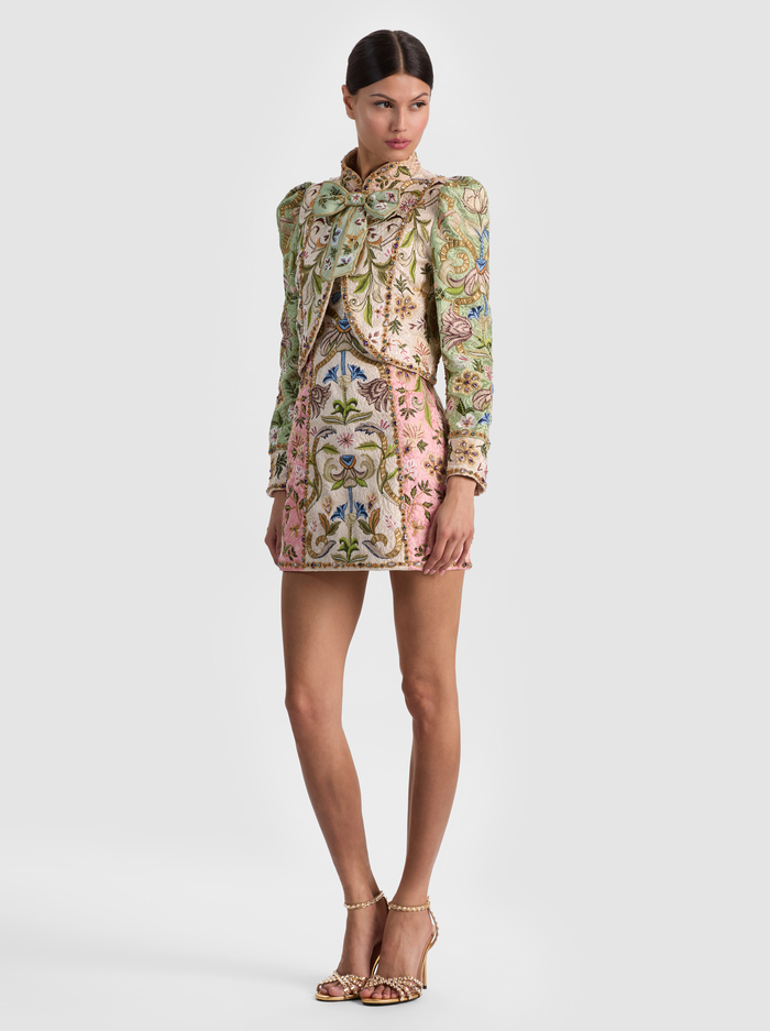 ILARIA EMBROIDERED JACKET - CHAMPAGNE/MULTI image 5 - ALICE + OLIVIA