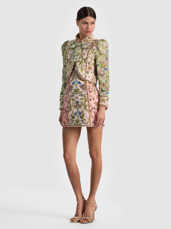 CHAMPAGNE/MULTI-ILARIA EMBROIDERED JACKET