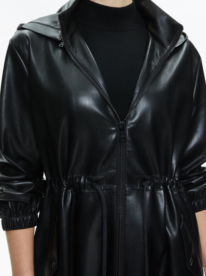 SIMSON VEGAN LEATHER WINDBREAKER - BLACK image 3 - Alice And Olivia