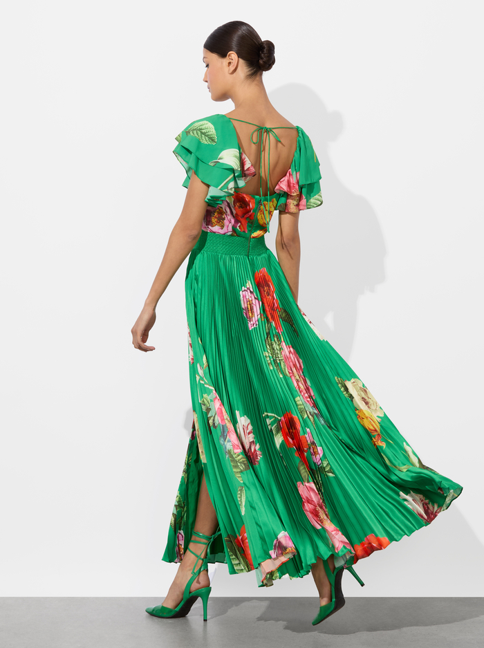 HALIA PLEATED MIDI DRESS - HAMPTONS FLORAL image 3 - Alice And Olivia