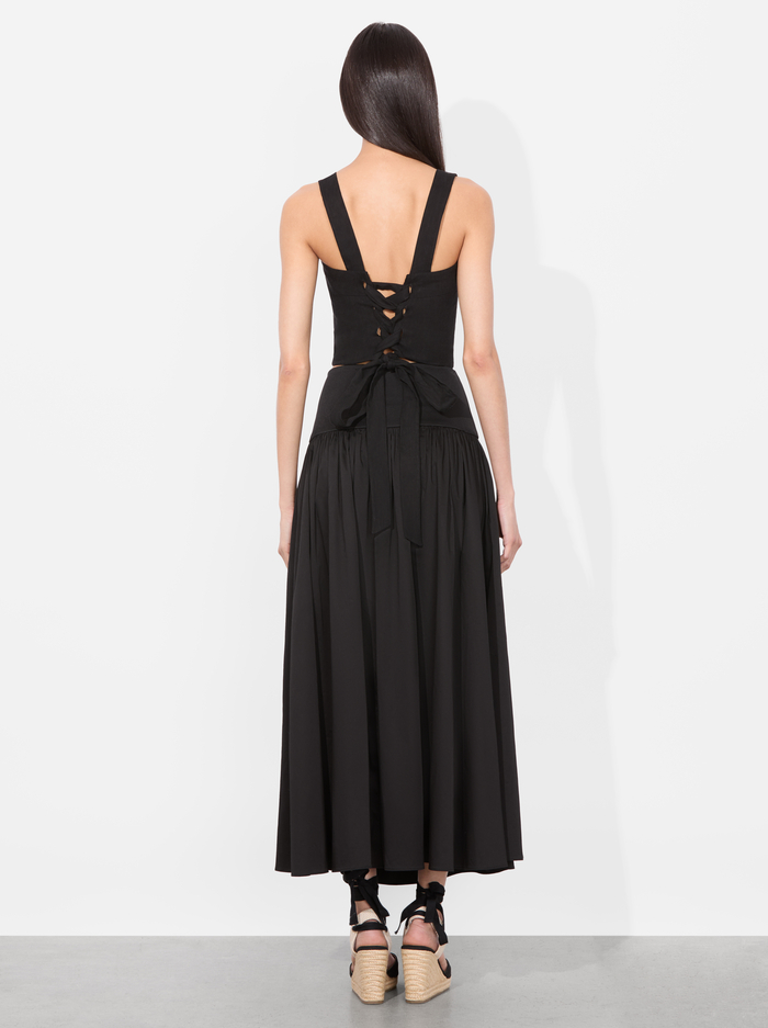 ORIANA DROP WAIST MIDI SKIRT - BLACK image 2 - Alice And Olivia