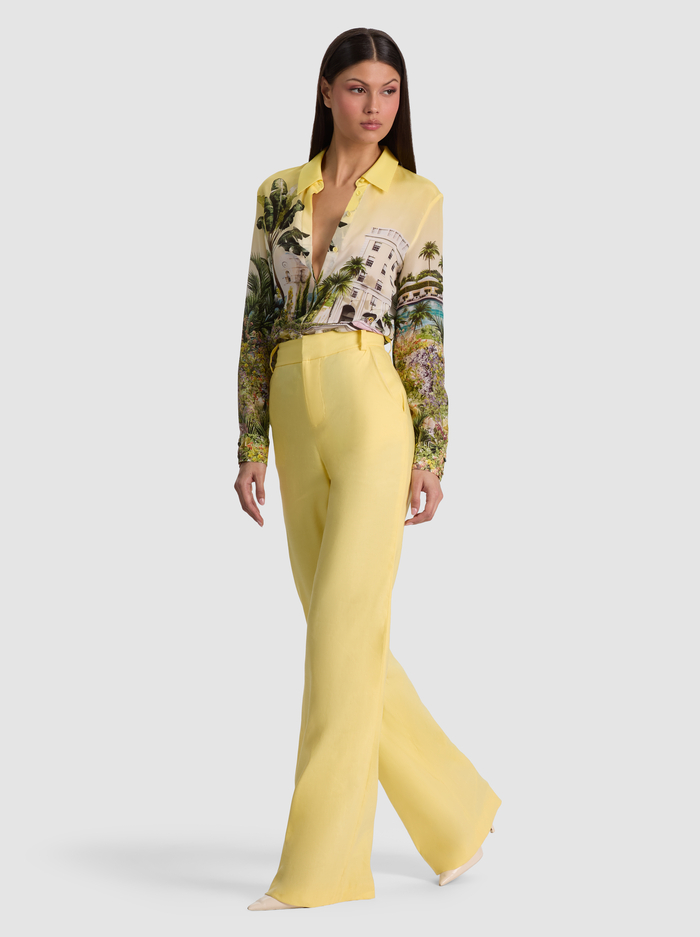 LULA LINEN FLARE PANT - BUTTER image 4 - ALICE + OLIVIA