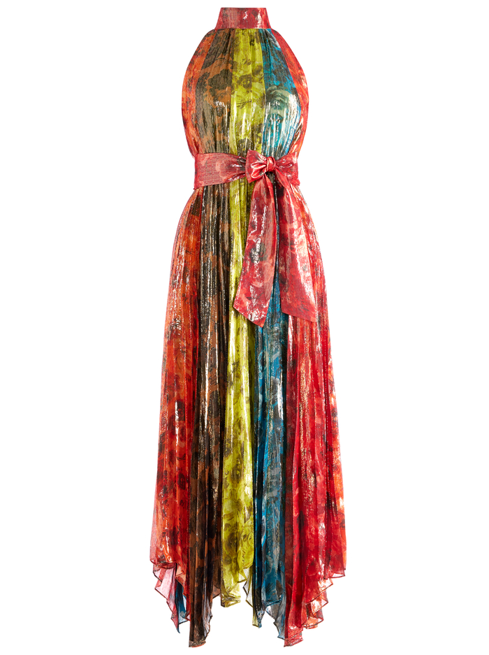 MERTIE MOCK NECK PLEATED MAXI DRESS - MULTI image 5 - Alice And Olivia