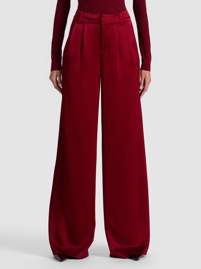 KENNEDY TROUSER - OXBLOOD - Alice And Olivia