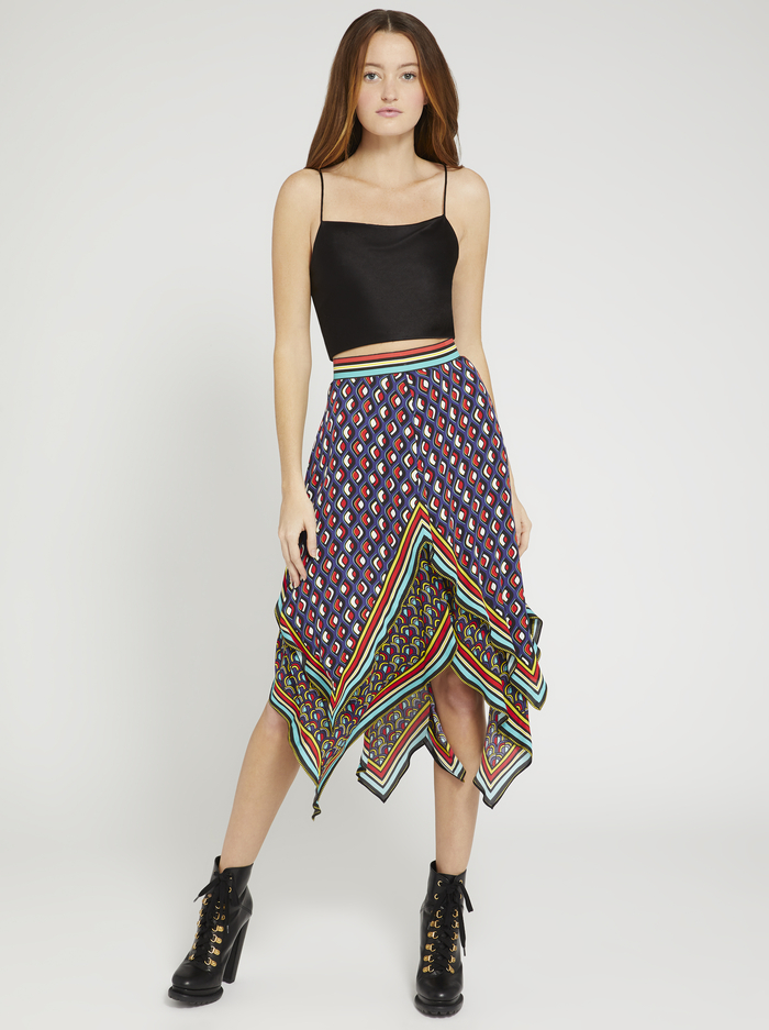 MAURA TIERED HANDKERCHIEF SKIRT - MOD MOON MULTI image 5 - Alice And Olivia