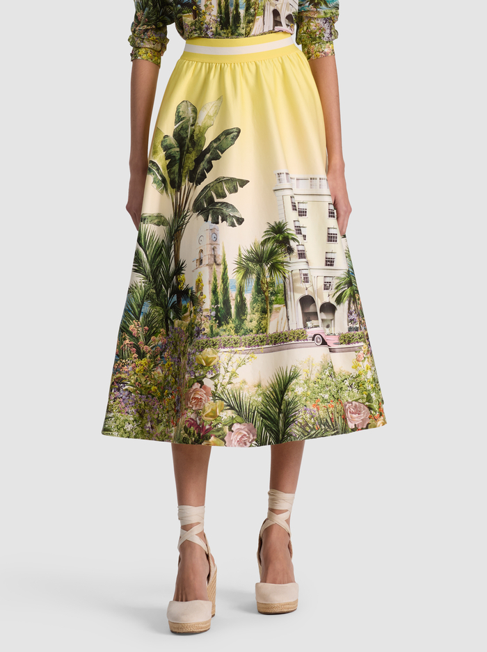 EARLA STACEFACE MIDI SKIRT - PURE PARADISE - ALICE + OLIVIA