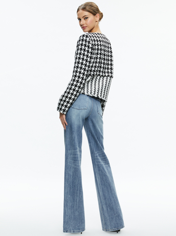 BLACK/OFF WHITE-KIDMAN TWO-FER TWEED JACKET