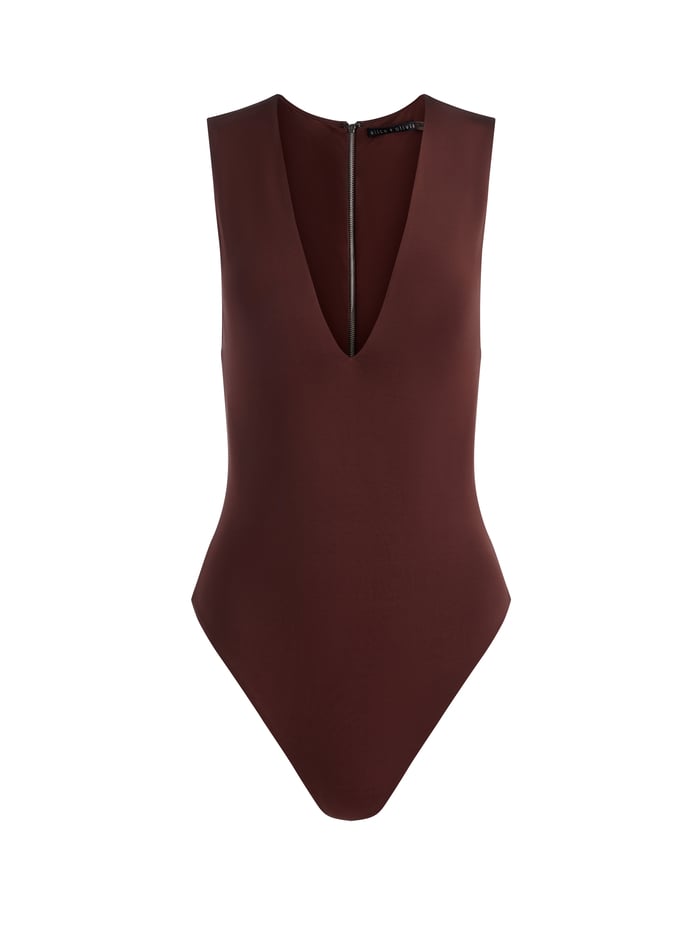 OLEA BODYSUIT - MOCHA image 5 - Alice And Olivia